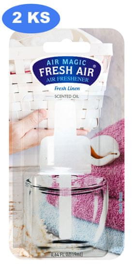 Fresh Air náhradní náplň elektrického osvěžovače 19 ml Fresh Linen (2 ks)