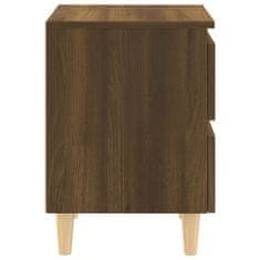 Greatstore Noční stolek masivní dřevěné nohy hnědý dub 40 x 35 x 50 cm