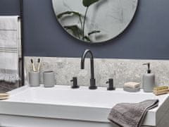Beliani 4dílná keramická sada doplňků do koupelny šedá RENGO