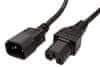 Kabel síťový prodlužovací, IEC320 C14 - IEC320 C15, 3m, černý (19.99.1123)