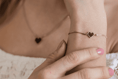 BeWooden Dámský náramek Rose Bracelet Heart XS/S 14-18 cm