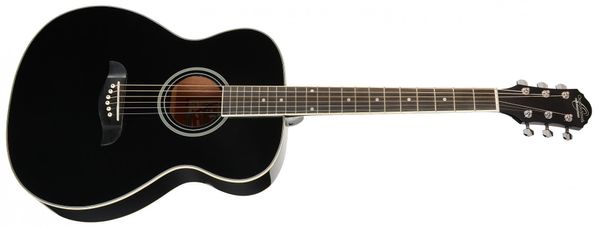 krásná akustická kytara oscar schmidt menzura 650 mm vrstvený korpus lesklá povrchová úprava vhodná pro hru trsátky i prsty