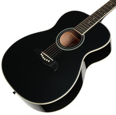  krásná akustická kytara oscar schmidt menzura 650 mm vrstvený korpus lesklá povrchová úprava vhodná pro hru trsátky i prsty 