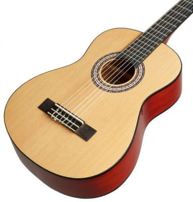  krásna akustická gitara oscar schmidt menzúra 556 mm vrstvený korpus lesklá povrchová úprava vhodná na hru trsátkami a prstami 