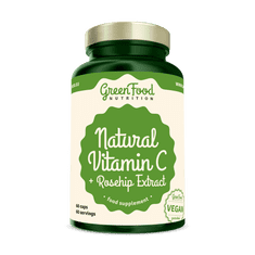 GreenFood Nutrition Natural Vitamin C + Extrakt ze šípků 60 kapslí