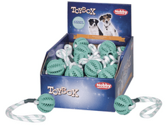 Nobby Hračka pro psy míč s lanem Dental Fun 32ks