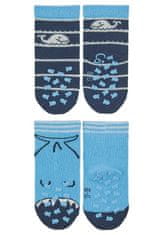 Sterntaler ponožky na lezení protiskluzové chlapecké 2 páry modré, rybičky 8012231, 18