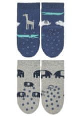 Sterntaler ponožky na lezení protiskluzové chlapecké 2 páry modré safari s froté uvnitř 8012220, 18
