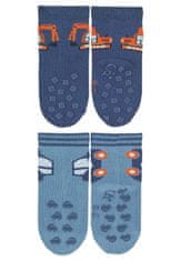 Sterntaler ponožky na lezení protiskluzové chlapecké 2 páry modré, bagr 8012230, 18