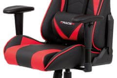 Autronic Kancelářská židle Kancelářská židle houpací mech., černá + červená koženka, plast. kříž (KA-F03 RED)