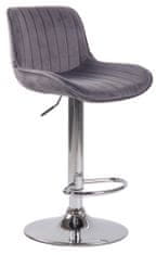 BHM Germany Barová židle Lentini, samet, chrom / tmavě šedá