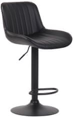 BHM Germany Barová židle Lentini, syntetická kůže, černá / černá