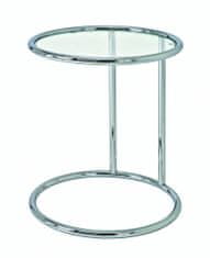 Mørtens Furniture Noční stolek Karin, 55 cm, stříbrná / čirá