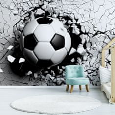 Muralo Fototapeta pro mladé 3D míč ve zdi 360x240cm