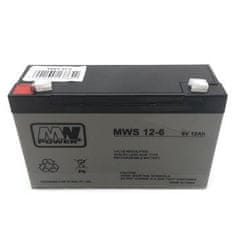 MW Power Baterie olověná 6V / 12Ah MWS 12-6 gelový akumulátor