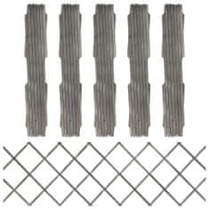 Vidaxl Trelážové ploty 5 ks šedé masivní jedlové dřevo 180 x 60 cm