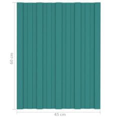 Greatstore Střešní panely 12 ks pozinkovaná ocel zelené 60 x 45 cm