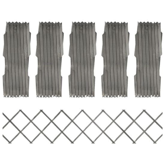 Greatstore Trelážové ploty 5 ks šedé masivní jedlové dřevo 180 x 30 cm