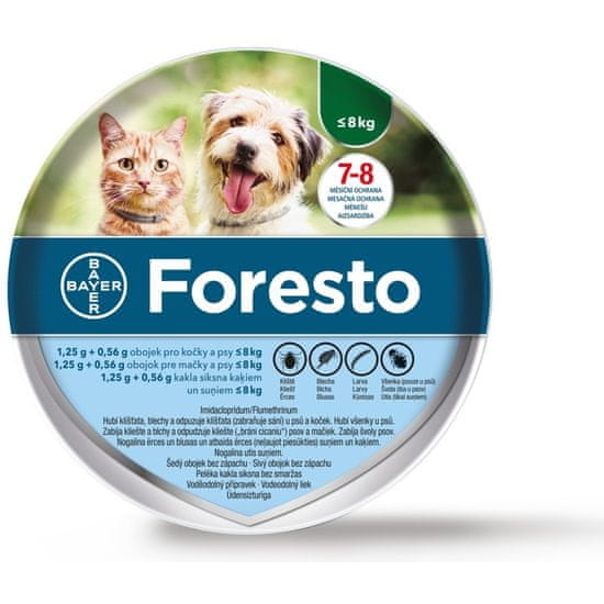 Bayer Foresto antiparazitní obojek pro malé psy a kočky do 8 kg 38 cm