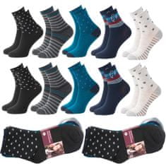 Aleszale 10x dlouhé bavlněné dámské ponožky vel. 39-41