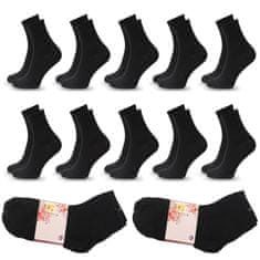 Aleszale 10x ženské bavlněné ponožky dlouhé vzory 39-42 - Černá
