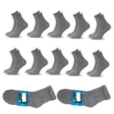 Aleszale 10x pánské šedé bavlněné ponožky 40-42