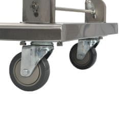 Greatstore Plošinový vozík stříbrný 82 x 53 x 86 cm nerezová ocel