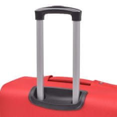 Vidaxl 3dílná souprava měkkých kufrů na kolečkách, červená
