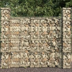 Greatstore Gabionová zeď s víkem z pozinkované oceli 600 x 50 x 200 cm