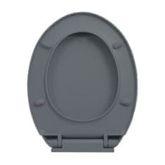 Vidaxl WC sedátko s pomalým sklápěním rychloupínací šedé oválné