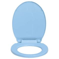 Vidaxl WC sedátko s pomalým sklápěním modré oválné