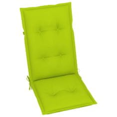 Greatstore Podušky na zahradní židle 4 ks jasně zelené 120 x 50 x 7 cm