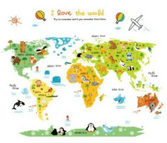 Dětská samolepicí mapa světa