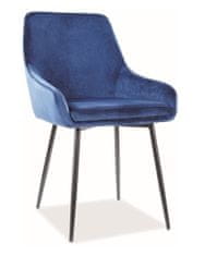 ATAN Jídelní čalouněná židle ANNIE velvet granátově modrá/černá