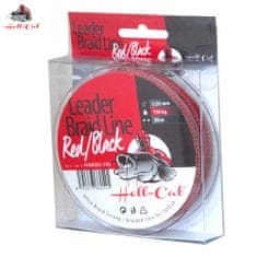 Hell-Cat Splétaná šňůra Hell-Cat - Leader Braid Line Red/Black 20m 1.55mm/150kg