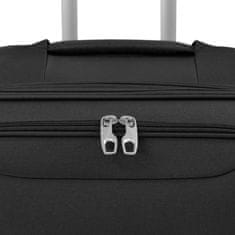 Greatstore 3dílná souprava měkkých kufrů na kolečkách, černá