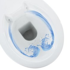 Vidaxl Vysoké WC bez okraje měkké zavírání o 7 cm vyšší keramika bílé