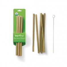 Bambum Bambusová brčka – sada 6 ks vč. kartáčku