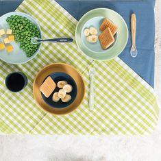 Nattou Set jídelní silikonový 2 ks talíř a lžička mint bez BPA