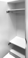Leomark Bílá dvoudveřová šatní skříň - ROMA 237