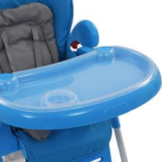 Greatstore Dětská jídelní židlička modro-šedá