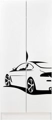 Leomark Bílá dvoudveřová šatní skříň - ROMA - Sportovní auto 237R