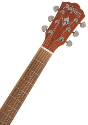  krásná elektroakustická kytara Washburn WD7SCE-A-U dreadnought velké rezonantní tělo ze smrkového dřeva standardní menzura rozeta poziční tečky western styl  