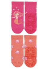 Sterntaler ponožky ABS protiskluzové chodidlo AIR, 2 páry, mořská panna, mušle, růžová 8032226, 18