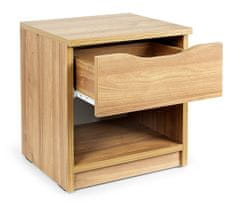 Leomark Ořechový moderní skříňový noční stolek se zásuvkou 709
