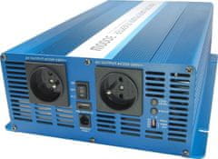 HADEX Měnič napětí 24V/230V 3000W, CARSPA SK3000, čistá sinus. D.O.drátové
