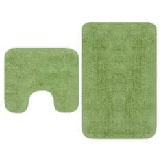 Vidaxl Sada koupelnových předložek 2 kusy textilní zelená