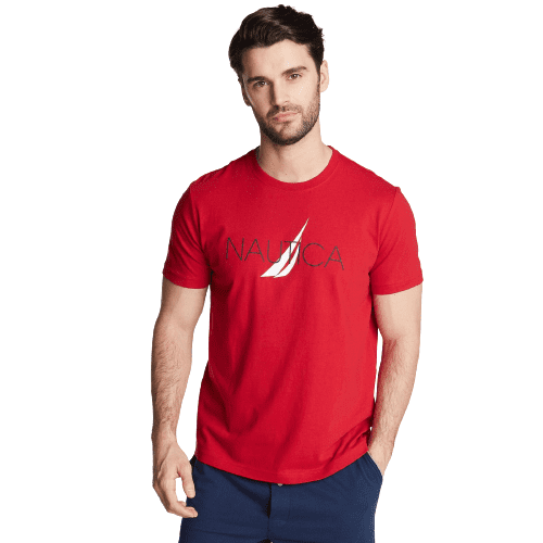 Nautica NAUTICA pánské tričko NAUTICA LOGO červené
