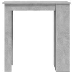 Greatstore Barový stůl s úložným regálem betonově šedý 102 x 50 x 103,5 cm