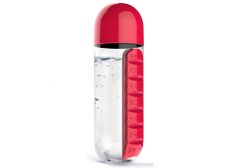 Asobu multifunkční týdenní dávkovací láhev Pill Organizer červená 600ml